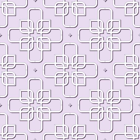 Abstract Seamless Geometric Islamic Wallpaper. Vector Arabic Monochrome Pattern. Lace Textureのイラスト素材