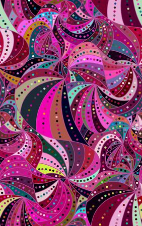 Abstract vector floral seamless colorful background of hand drawn linesのイラスト素材