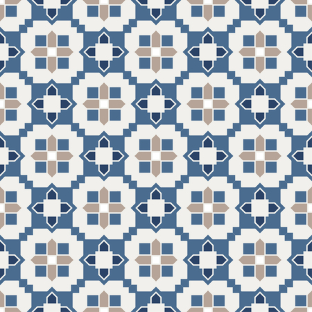 Abstract Seamless Geometric Islamic Wallpaper. Vector Arabic Colorful Pattern.のイラスト素材