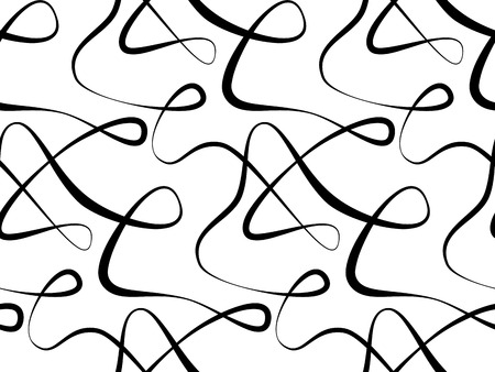 Abstract vector seamless floral background of doodle hand drawn lines. Monochrome wave pattern. Coloring book page. Black white wallpaper.のイラスト素材