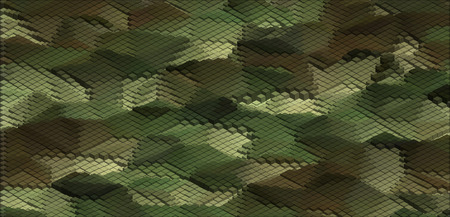 Isometric Graphic Pattern. Abstract Vector 3D Geometric Camo Backgroundのイラスト素材