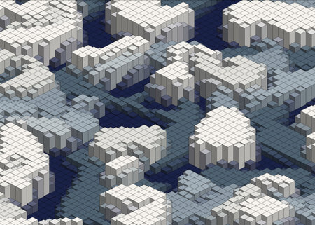 Isometric Graphic Pattern. Abstract Vector 3D Geometric Grey Background