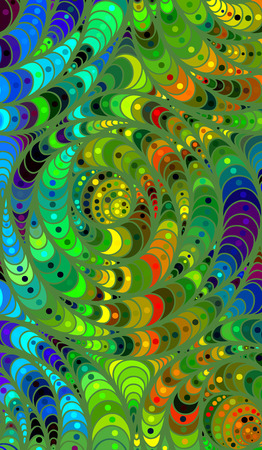 Abstract of doodle hand drawn lines. Colorful floral pattern. Wave wallpaperのイラスト素材