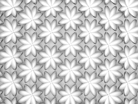 Paper flowers summer background. Abstract decorative illustration. 3d rendering monochrome floral pattern.の写真素材