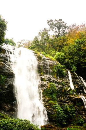 Natural and beautiful waterfalls and cool water.