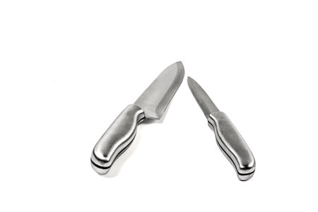 Stainless steel knife is used for cutting of both small and large. image isolated and white...