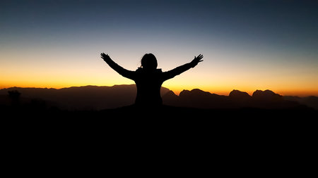 Silhouette image that shows the character of our people and the scenery. And the manner in which the...