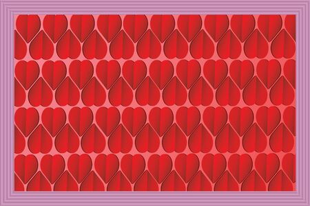The inner frame patterns and red heart.Was arranged beautifully and feel the love that can be used to spectacular festivals. A seamless And can be used as backgroundのイラスト素材