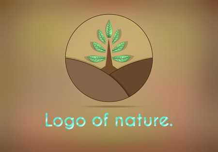 Vector logo and vibrant nature.And design and cooperation reforestation wood back to fertility and as a green space.のイラスト素材