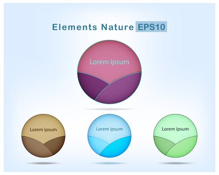 Natural elements and logo vector. and The sphere and colors indicate such as soil water and nature or divided into the season.のイラスト素材