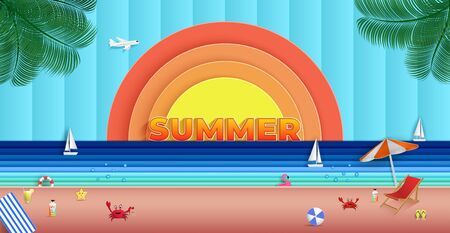 Panoramic sea view in the summer. and natural beautiful. and to travel for vacation. and there is a sailboat that was sailing on the sea. and as the origami or paper cut and used as background.
のイラスト素材