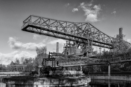 view at old blast furnace at landschaftspark Duisburgの写真素材