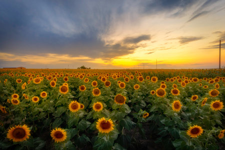 Glorious evening at the sunflower fields in Colorado