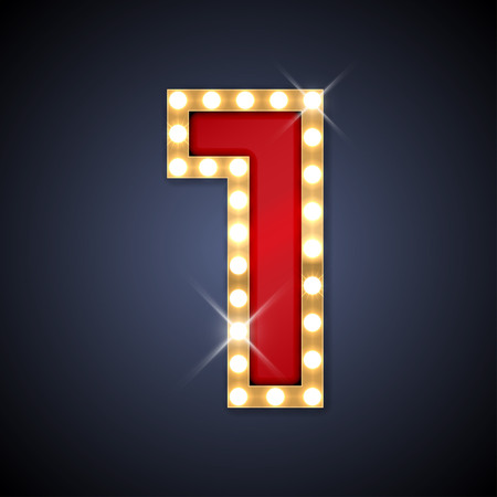 illustration of realistic retro signboard number 1 one. のイラスト素材