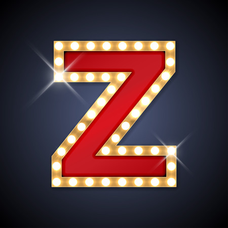 illustration of realistic retro signboard letter Z.のイラスト素材