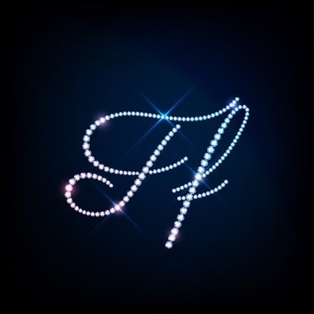 Diamond glittering letter "F" of sparkling brilliants glitter font conceptのイラスト素材