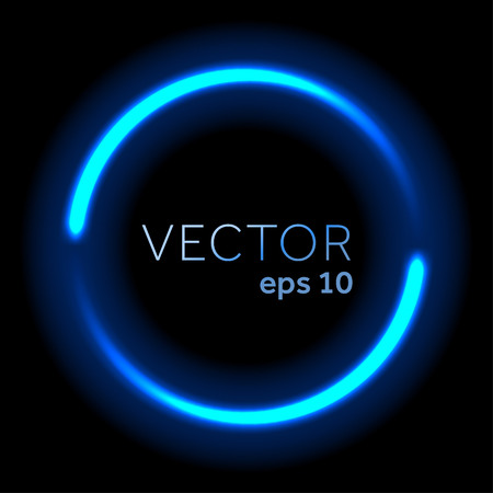Blue neon flowing lights circle Blue neon flowing lights circle