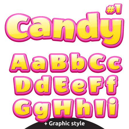 Funny children's candy letters.のイラスト素材