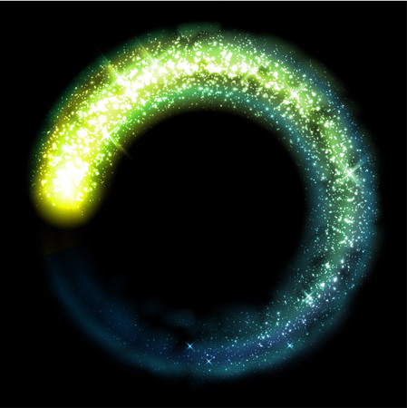 Gold glittering star dust circleのイラスト素材