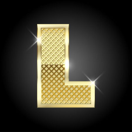 metal gold letter from alphabetのイラスト素材