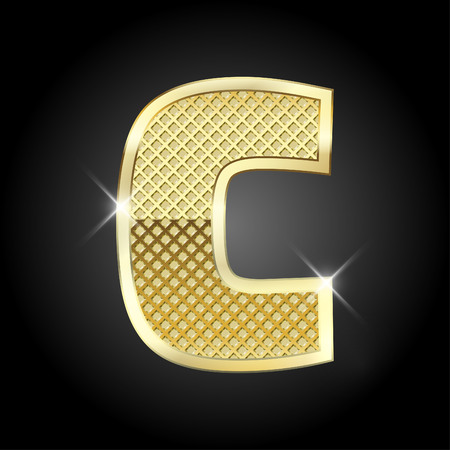 metal gold letter from alphabetのイラスト素材