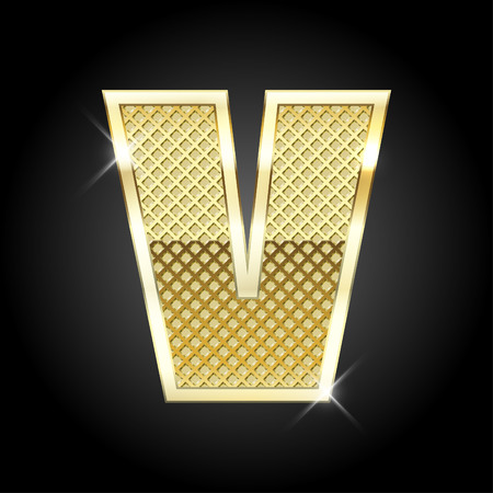 metal gold letter from alphabetのイラスト素材