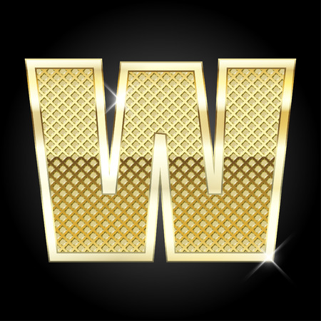 metal gold letter from alphabetのイラスト素材