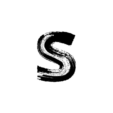 Lowercase vector letter s hand-drawn with dry brushのイラスト素材