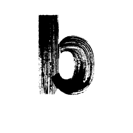Lowercase vector letter b hand-drawn with dry brushのイラスト素材