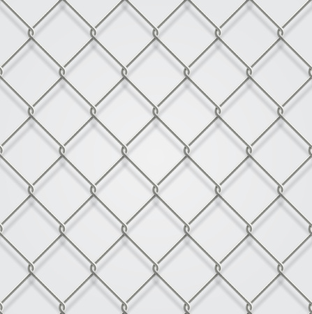 Seamless chain fence white background with shadow.のイラスト素材