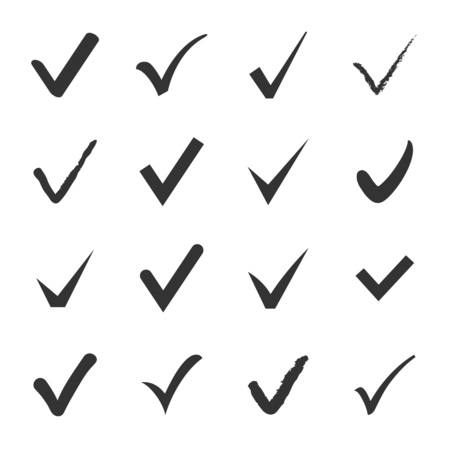 Vector set of black confirm icons for check box design.のイラスト素材