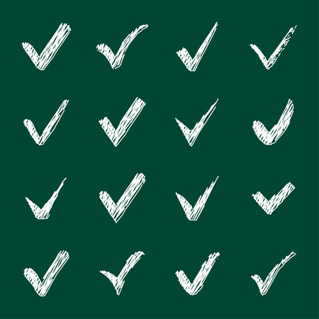 Vector set of black confirm icons for check box design.のイラスト素材