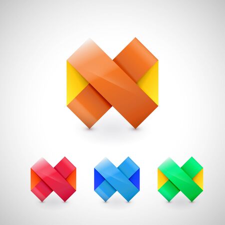 Vector origami infinity logo icon. Colorful abstract shapes design icons.のイラスト素材