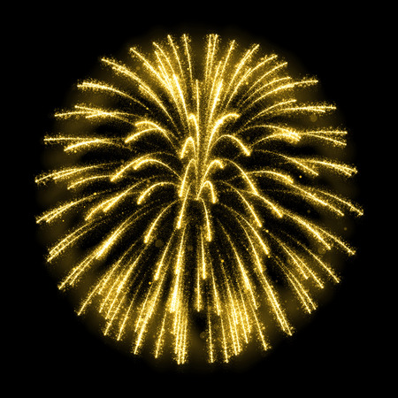 Gold glittering sparkle fireworks explosionsの写真素材