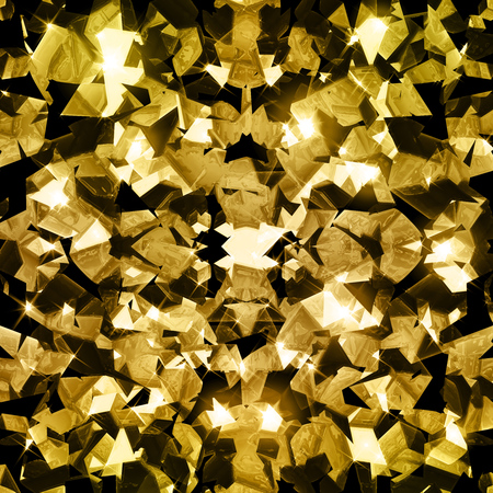 Gold crystal sparkling fractals backgroundの写真素材