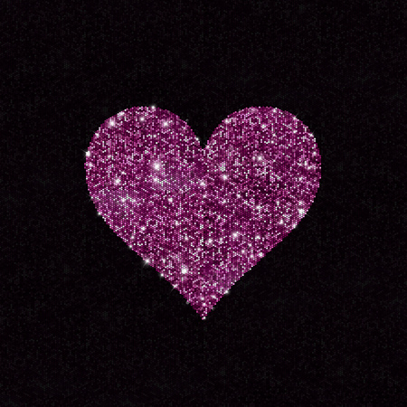 Sparkling heart shape of sequins. Love concept.の写真素材