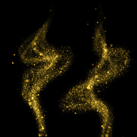 Glittering gold smoke tail backgroundの写真素材