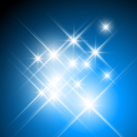 Vector glittering stars with light diffractionのイラスト素材