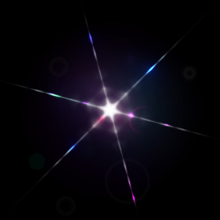 Bright sparkling star with lens flare light diffractionのイラスト素材