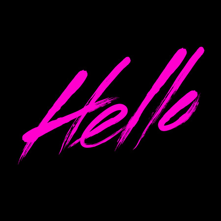 Grreting card with vector brush painted color writing Helloのイラスト素材