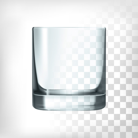 Empty drinking whiskey glass cup on trsnaprent background