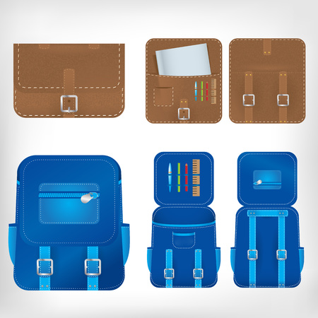 illustration of school bags nad rucksacksのイラスト素材