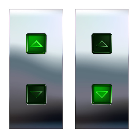 Elevator control buttons on metal panelのイラスト素材
