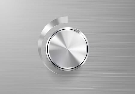 Vector Volume Knob Controls on brushed metal plateのイラスト素材