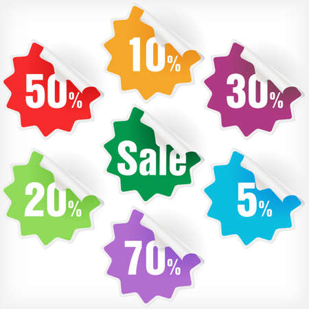 Vector merchandising color stickers tags for promotionのイラスト素材