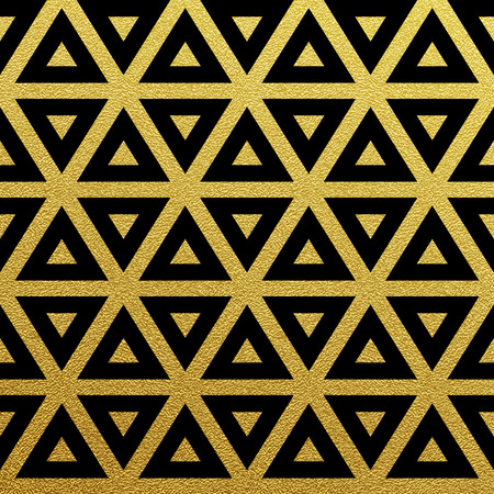 Geometric gold glittering seamless pattern on black background.のイラスト素材