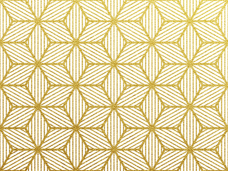 Geometric gold glittering seamless pattern on white background.のイラスト素材