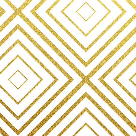 Geometric gold glittering seamless pattern on white background.の写真素材
