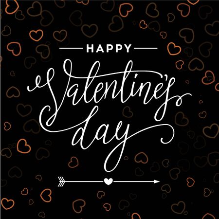 Valentines day vintage lettering background for holiday greeting card. Love concept.のイラスト素材