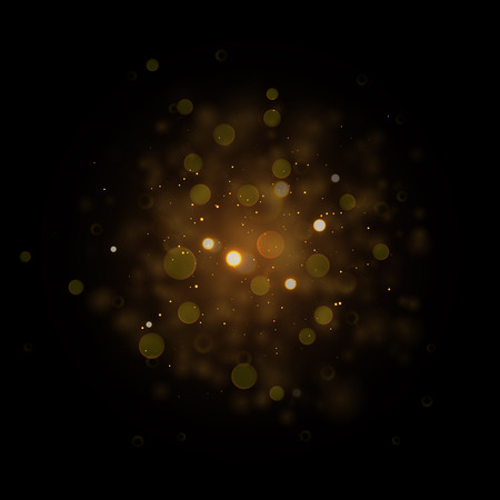 fashionable stars lens flare sparkles in space. Glittering shining particles in dark cosmic galaxy backgroundのイラスト素材